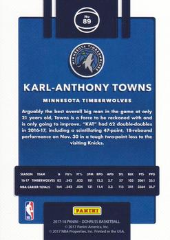 2017-18 Donruss - Press Proof Silver #89 Karl-Anthony Towns Back