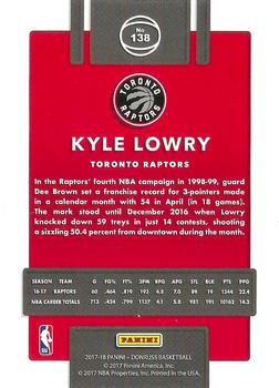 2017-18 Donruss - Press Proof Silver #138 Kyle Lowry Back