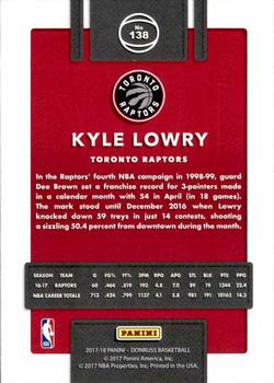 2017-18 Donruss - Holo Red Laser #138 Kyle Lowry Back
