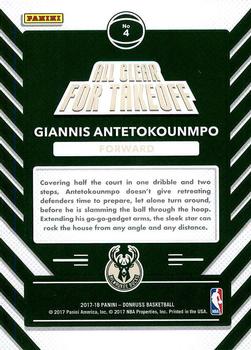 2017-18 Donruss - All Clear for Takeoff #4 Giannis Antetokounmpo Back