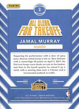 2017-18 Donruss - All Clear for Takeoff #5 Jamal Murray Back