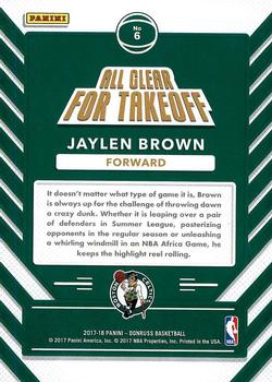 2017-18 Donruss - All Clear for Takeoff #6 Jaylen Brown Back