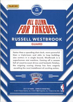 2017-18 Donruss - All Clear for Takeoff #11 Russell Westbrook Back