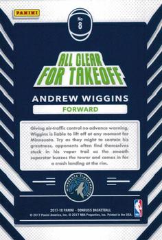 2017-18 Donruss - All Clear for Takeoff Green Flood #8 Andrew Wiggins Back