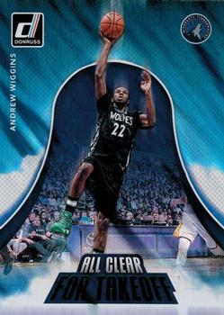 2017-18 Donruss - All Clear for Takeoff Green Flood #8 Andrew Wiggins Front