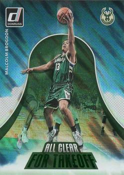 2017-18 Donruss - All Clear for Takeoff Green Flood #15 Malcolm Brogdon Front