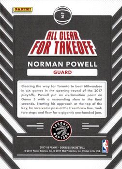 2017-18 Donruss - All Clear for Takeoff Press Proof #2 Norman Powell Back