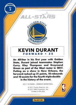 2017-18 Donruss - All-Stars #3 Kevin Durant Back