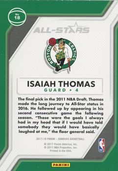2017-18 Donruss - All-Stars Green Flood #18 Isaiah Thomas Back