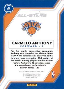 2017-18 Donruss - All-Stars Press Proof #25 Carmelo Anthony Back