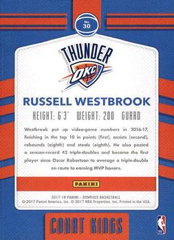 2017-18 Donruss - Court Kings #30 Russell Westbrook Back