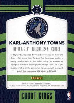 2017-18 Donruss - Court Kings #32 Karl-Anthony Towns Back