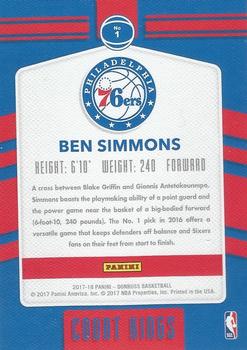 2017-18 Donruss - Court Kings Press Proof #1 Ben Simmons Back