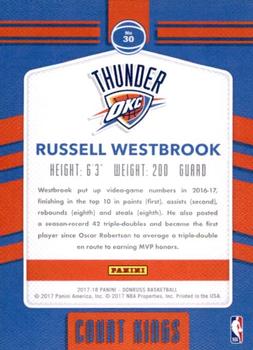 2017-18 Donruss - Court Kings Press Proof #30 Russell Westbrook Back