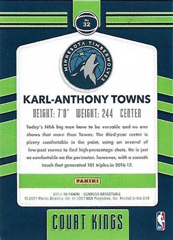 2017-18 Donruss - Court Kings Press Proof #32 Karl-Anthony Towns Back