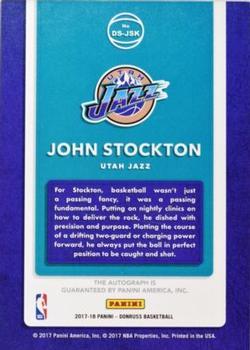 2017-18 Donruss - Dominators Signatures #DS-JSK John Stockton Back