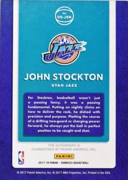 2017-18 Donruss - Dominators Signatures Black #DS-JSK John Stockton Back