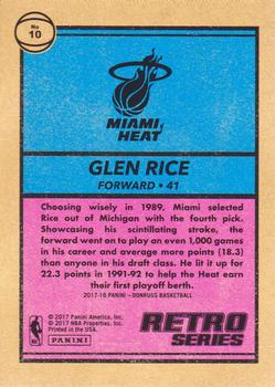 2017-18 Donruss - Retro Series Press Proof #10 Glen Rice Back