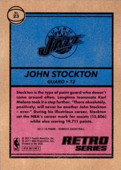 2017-18 Donruss - Retro Series Press Proof Black #23 John Stockton Back