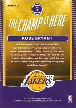 2017-18 Donruss - The Champ is Here #6 Kobe Bryant Back