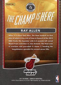 2017-18 Donruss - The Champ is Here #13 Ray Allen Back