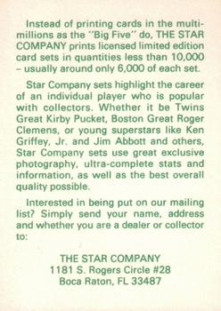 1990-92 Star NBA Ad Cards #NNO Larry Bird Back