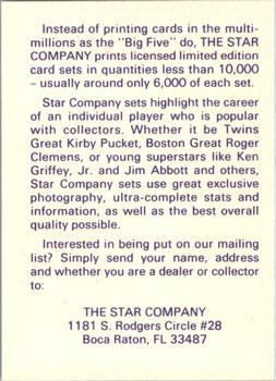 1990-92 Star NBA Ad Cards #NNO James Worthy Back