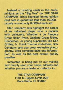 1990-92 Star NBA Ad Cards #NNO Reggie Miller Back