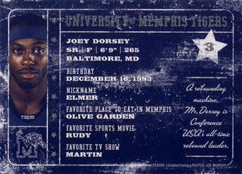 2007-08 Memphis Tigers #NNO Joey Dorsey Back