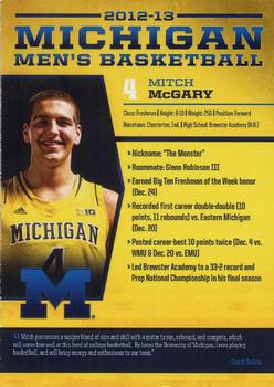2012-13 Michigan Men's Basketball #NNO Mitch McGary Back