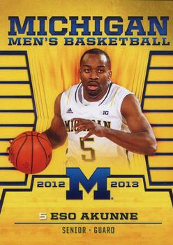 2012-13 Michigan Men's Basketball #NNO Eso Akunne Front