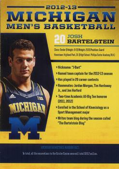 2012-13 Michigan Men's Basketball #NNO Josh Bartelstein Back