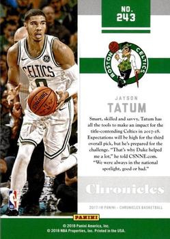 2017-18 Panini Chronicles #243 Jayson Tatum Back
