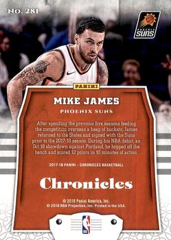 2017-18 Panini Chronicles #281 Mike James Back