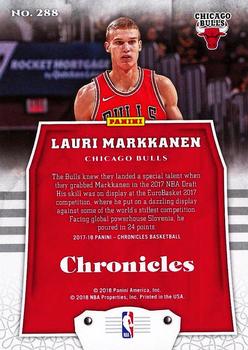 2017-18 Panini Chronicles #288 Lauri Markkanen Back