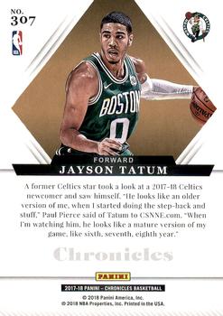 2017-18 Panini Chronicles #307 Jayson Tatum Back