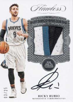 2016-17 Panini Flawless - Distinguished Patch Signatures #DP-RR Ricky Rubio Front
