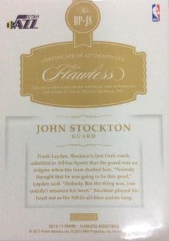 2016-17 Panini Flawless - Distinguished Patch Signatures Emerald #DP-JS John Stockton Back