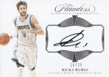 2016-17 Panini Flawless - Excellence Signatures #EX-RR Ricky Rubio Front