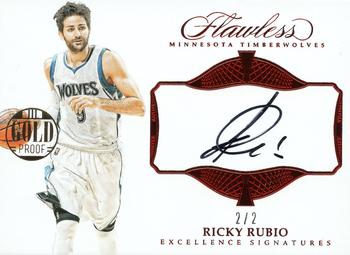 2016-17 Panini Flawless - Excellence Signatures Gold Proof #EX-RR Ricky Rubio Front