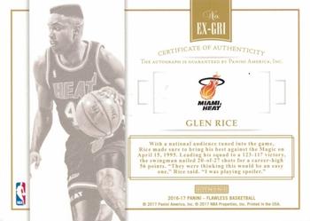 2016-17 Panini Flawless - Excellence Signatures Ruby #EX-GRI Glen Rice Back