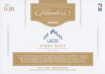 2016-17 Panini Flawless - Flawless Autographs #FA-JWE Jerry West Back