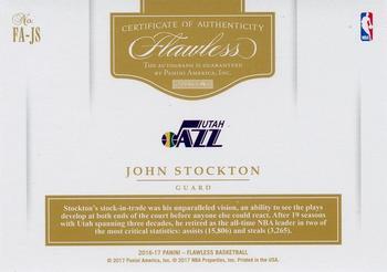 2016-17 Panini Flawless - Flawless Autographs Platinum #FA-JS John Stockton Back