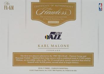 2016-17 Panini Flawless - Flawless Autographs Ruby #FA-KM Karl Malone Back