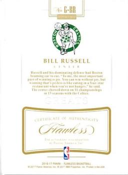 2016-17 Panini Flawless - Greats #G-BR Bill Russell Back