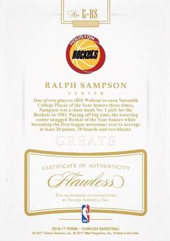 2016-17 Panini Flawless - Greats Emerald Gold Proof #G-RS Ralph Sampson Back