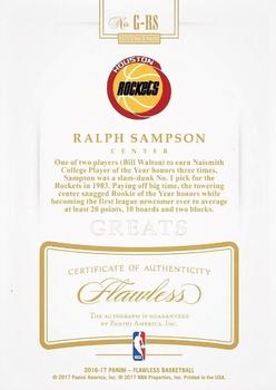 2016-17 Panini Flawless - Greats Ruby Gold Proof #G-RS Ralph Sampson Back