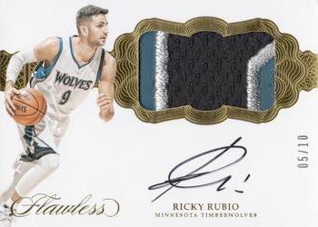 2016-17 Panini Flawless - Horizontal Patch Autographs Gold #H-RR Ricky Rubio Front