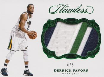 2016-17 Panini Flawless - Patches Emerald #P-DRF Derrick Favors Front