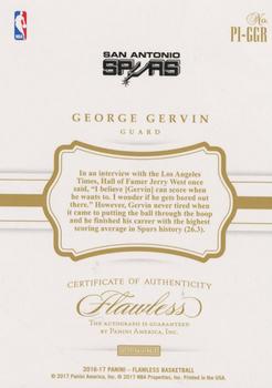 2016-17 Panini Flawless - Premium Ink Platinum #PI-GGR George Gervin Back